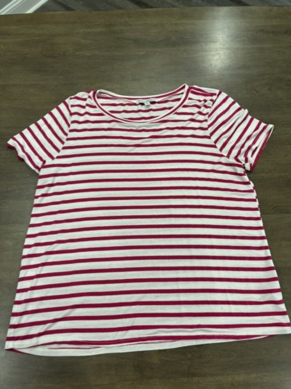 Green Envelope LA Striped Tee Size Large Pink White Made in USA